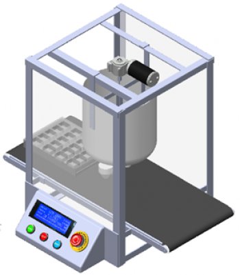 MAQUINA AUTOMÁTICA PARA EL MOLDEO DE DULCES DE CHOCOLATE