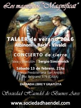 Sociedad Haendel de Buenos Aires: Taller de Verano 2016