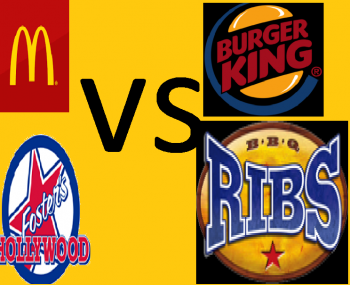 McDonalds vs Burger King vs Foster's Hollywood vs Ribs